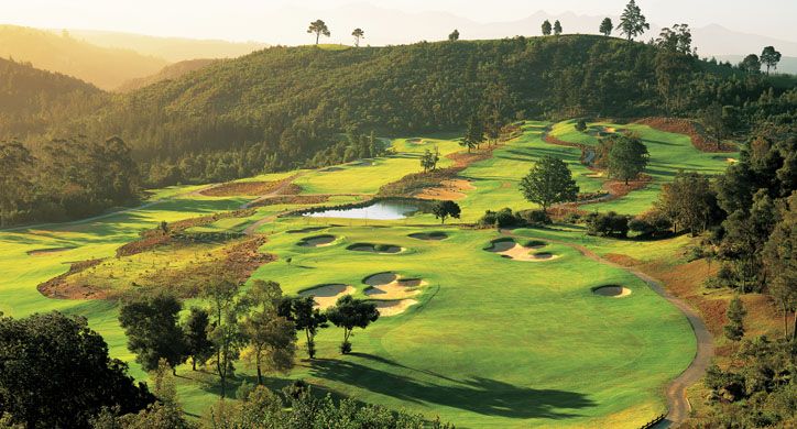 Simola golf course draped over the Knysna hills